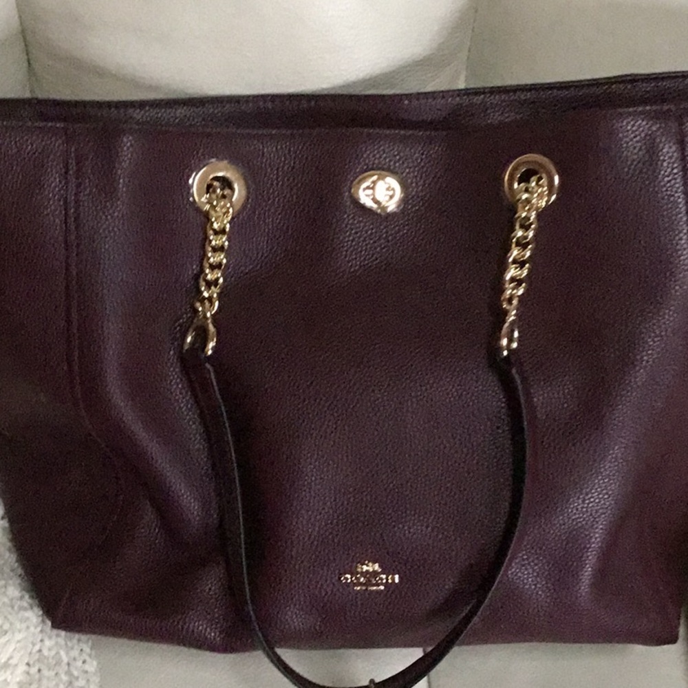 Totally cool coach tote in purple